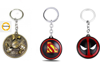 Daiyamondo Thor Hunter,Superman,Deadpool Rotating Keychain best quality keychain Key Chain