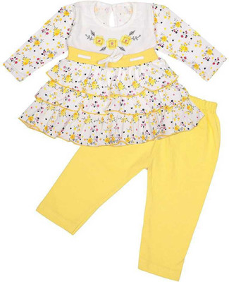 AmazBaby Baby Girls Casual Dress Pyjama(YELLOW)