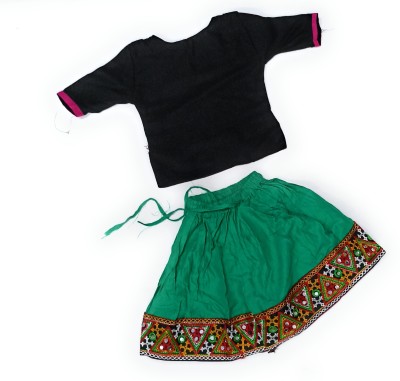 Little Dreams Girls Party(Festive) Top Skirt(Green)