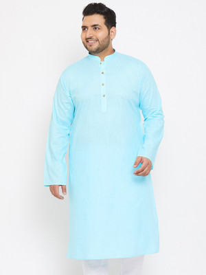 VASTRAMAY PLUS Men Solid Straight Kurta(Light Blue)