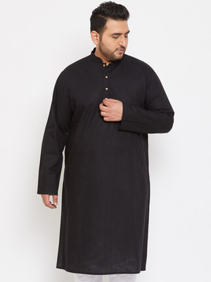VASTRAMAY PLUS Men Solid Straight Kurta(Black)