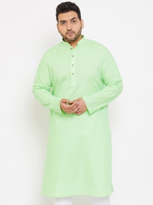 VASTRAMAY PLUS Men Solid Straight Kurta(Light Green)