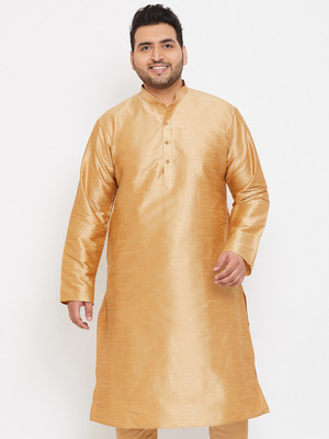 VASTRAMAY PLUS Men Solid Straight Kurta(Gold)