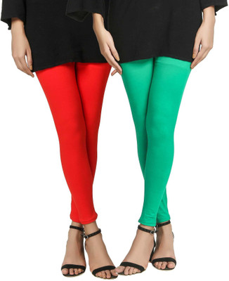 SwaNit Ankle Length  Ethnic Wear Legging(Red, Green, Solid)