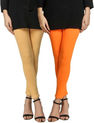 SwaNit Ankle Length  Ethnic Wear Legging(Beige, Orange, Solid)