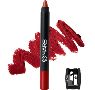 MARS Won't Budge Won't Smudge Non Transfer Lip Crayon With Sharpner Lipstick(I Am Strong-02, 3.5 g)