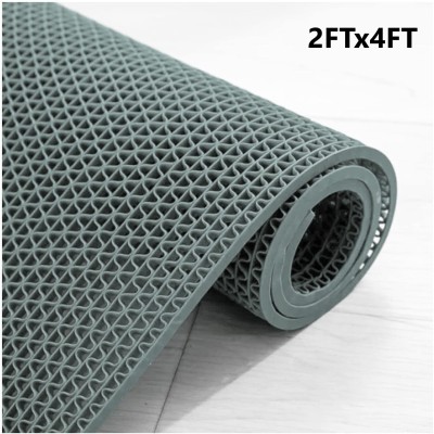 TurtleGrip PVC (Polyvinyl Chloride) Floor Mat(Grey, Large)