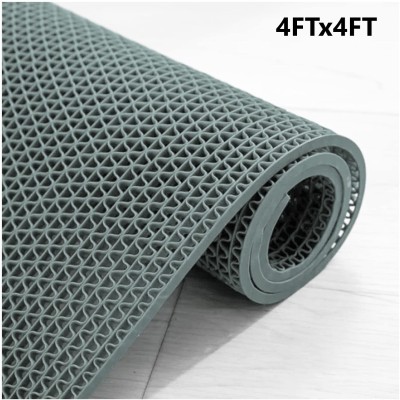 TurtleGrip PVC (Polyvinyl Chloride) Floor Mat(Grey, Large)