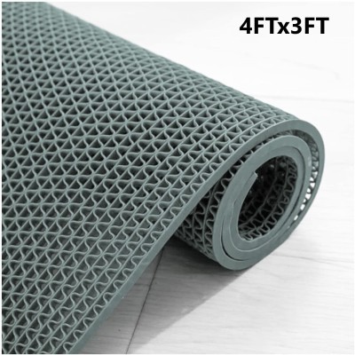 TurtleGrip PVC (Polyvinyl Chloride) Floor Mat(Grey, Large)