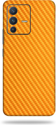 WeCre8 Skin's Vivo V23 Pro, Carbon Fiber Golden Mobile Skin(Golden)