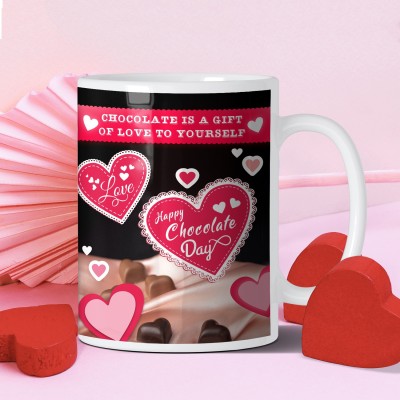 GIFT MY PASSION Happy Chocolate Day Ceramic Coffee 350ml Ceramic Coffee Mug(361 ml)