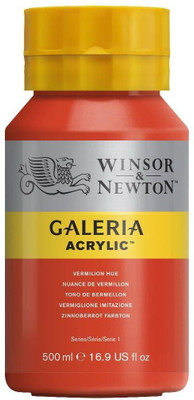 Winsor & Newton Galeria Acrylic Colour - Jar of 500 ML - Vermilion Hue (682)(Set of 1, Vermilion Hue)