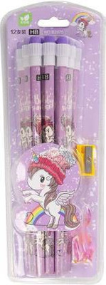 sheetla trading Purple color Pencils with Eraser and sharpener - Pack of 12Pc Pencil(Set of 12, Purple)