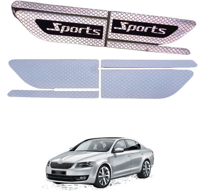 PECUNIA Car Decals Side stickers Reflective Strip Door Warning Reflector Carbon 403 5 mm x 5 m Silver Reflective Tape(Pack of 4)