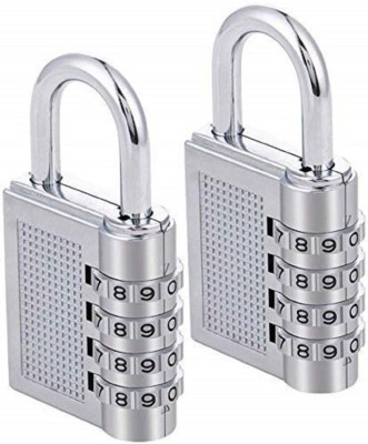BANSURI ARISTOCRATIC 4 Digit Combination Padlock Lock (Pack of 2) for Luggage Bag|4 Digit Lock | Safe Locker(Keypad)