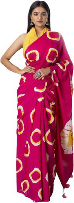 Pinkcity Trade World Printed Daily Wear Pure Cotton Saree(Pink)