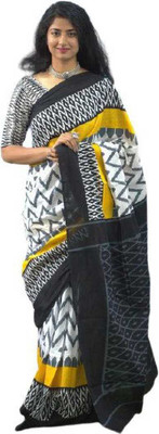 NIKHILAM Striped Handloom Pure Cotton Saree(Multicolor)
