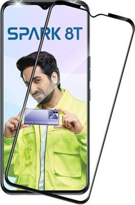 VDAT Edge To Edge Tempered Glass for Tecno Spark 8T(Pack of 1)