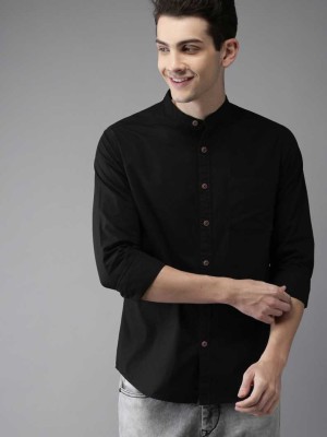 SK Fashion Men Solid Casual Black Shirt