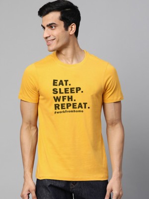 Young trendz Graphic Print Men Round Neck Yellow T-Shirt