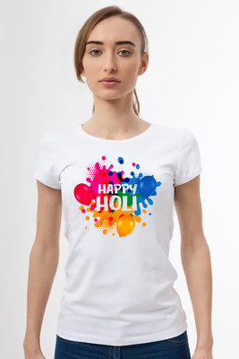 tifti Graphic Print Women Round Neck White T-Shirt