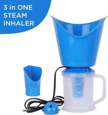HerbLore Face, Nose, Cough Steamer 3 in 1 Plastic Steam Evaporator, Nozzle Inhaler, Vaporizer(White, Blue)