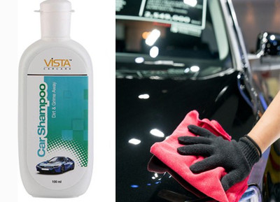 Ruchi World VISTA car shampoo dirt & grime away||Vehicle Washer Liquid[PACK OF ONE-1SPONGE ] Car Washing Liquid(100 ml)