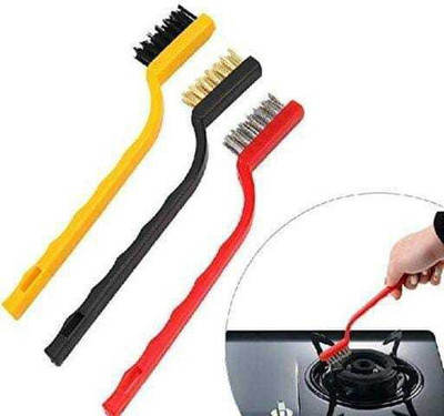 Lipizin Mini Wire Brush Set,Cleaning Tool Kit Handle Scratch Brush(Pack of 3)
