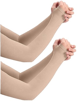 Pranavi Collection Nylon Arm Sleeve For Men & Women(Free, Beige)