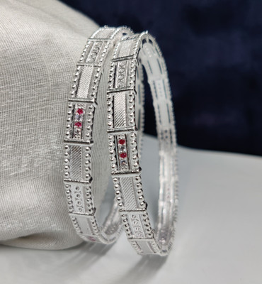 AK Metal, Brass Silver Coated Bangle Set(Pack of 2)
