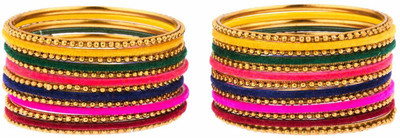 LYBASHINE Metal, Alloy Cubic Zirconia Gold-plated Bangle Set(Pack of 2)