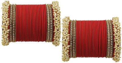 LYBASHINE Metal, Alloy Cubic Zirconia Gold-plated Bangle Set(Pack of 2)