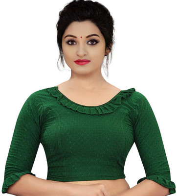 PU Fashion Round Neck Women Blouse