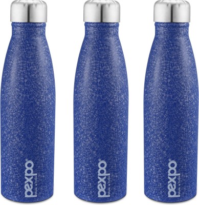 pexpo 1000ml Fridge and Refrigerator Stainless Steel Water Bottle, Genro 1000 ml Bottle(Pack of 3, Blue, Steel)