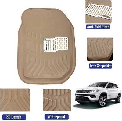 MATIES Polyutherine, Rubber 3D Mat For  Jeep Compass(Beige)