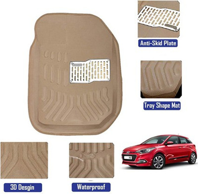 MATIES Polyutherine, Rubber 3D Mat For  Hyundai Elite i20(Beige)