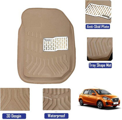 MATIES Polyutherine, Rubber 3D Mat For  Datsun Go(Beige)