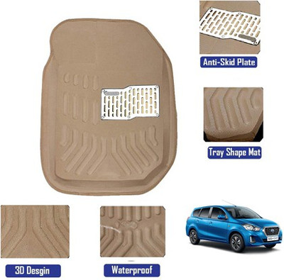 MATIES Polyutherine, Rubber 3D Mat For  Datsun Go+(Beige)