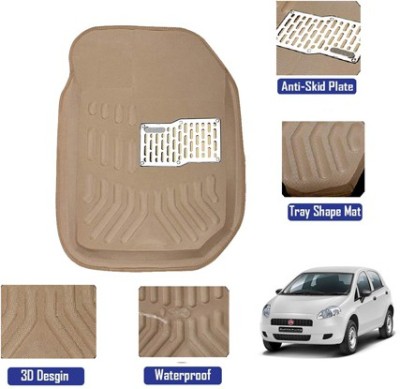 MATIES Polyutherine, Rubber 3D Mat For  Fiat Punto(Beige)