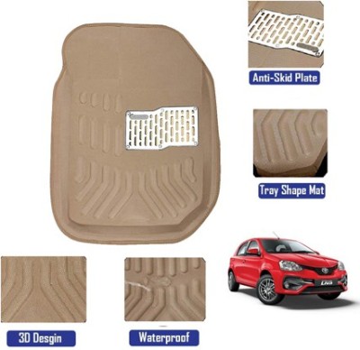 MATIES Polyutherine, Rubber 3D Mat For  Toyota Etios Liva(Beige)