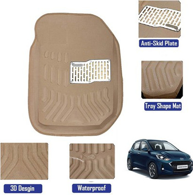 MATIES Polyutherine, Rubber 3D Mat For  Hyundai Grand i10 Nios(Beige)