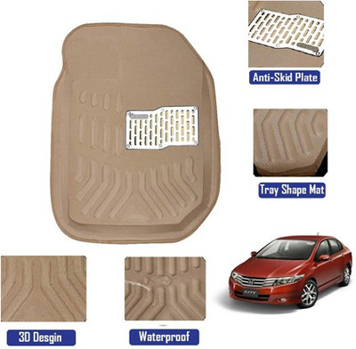 MATIES Polyutherine, Rubber 3D Mat For  Honda City i-Vtec(Beige)