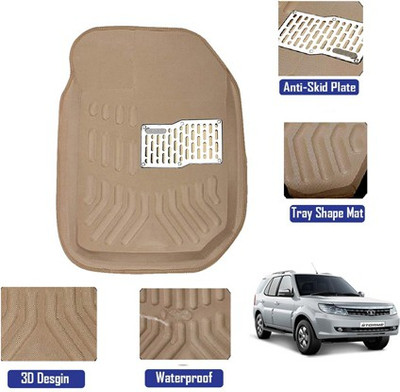 MATIES Polyutherine, Rubber 3D Mat For  Tata Safari Storme(Beige)