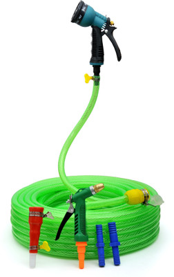 SUNICE 30 METER BRAIDED HOSE PIPE ½’’inch(Color:GREEN,Diameter:12mm)&Accessories-Car Pressure Washer