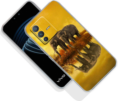 omnmo Back Cover for Vivo V23 Pro(Gold, Grey, Silicon, Pack of: 1)