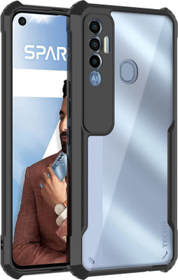 KartV Back Cover for Tecno Spark 7 Pro(Black, Camera Bump Protector, Pack of: 1)