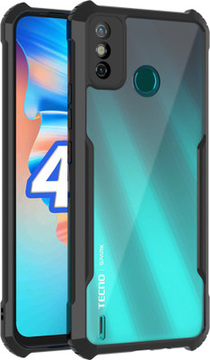 KartV Back Cover for Tecno Spark 6 Go(Black, Transparent, Camera Bump Protector, Pack of: 1)