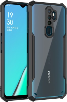 KartV Back Cover for Oppo A9 2020, Oppo A5 2020(Black, Transparent, Camera Bump Protector, Pack of: 1)