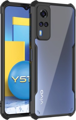 KartV Back Cover for VIVO Y51, Vivo Y51a, Vivo Y31, Vivo Y51 2020, Vivo Y31 2020, Vivo Y53s(Black, Transparent, Camera Bump Protector, Pack of: 1)