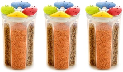 Khunt Enterprise Plastic Grocery Container  - 2500 ml(Pack of 3, Multicolor)